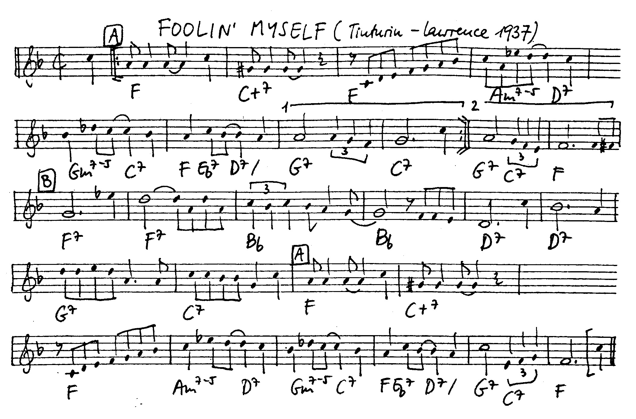 foolin' myself leadsheet – book us for your next 20s or gatsby event